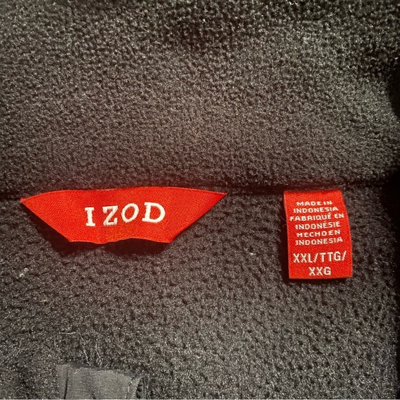 Izod Black Fleece Zip Up Vest - Picture 3 of 4